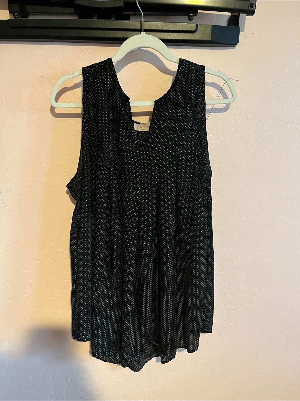 Sleeveless Black Polka Dot Women's Top